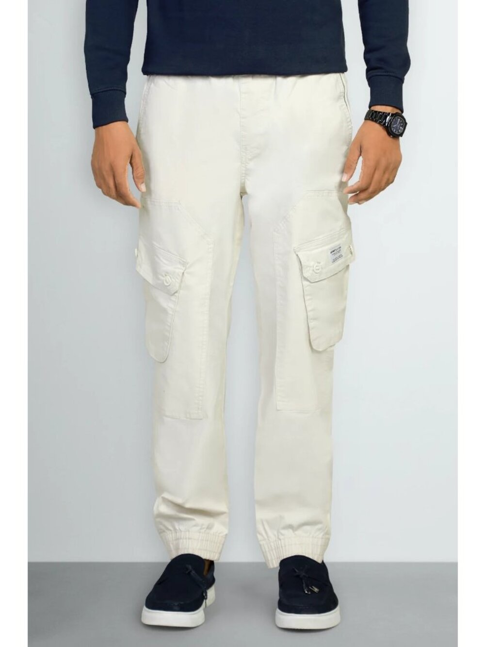 Banana Republic Pants Size 10 Petite White Cargo High-Waist 100% Cotton Was $130